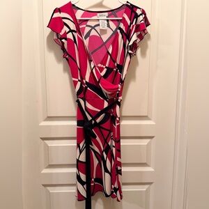 Size Medium Speechless Pink and Black Abstract Midi Dress